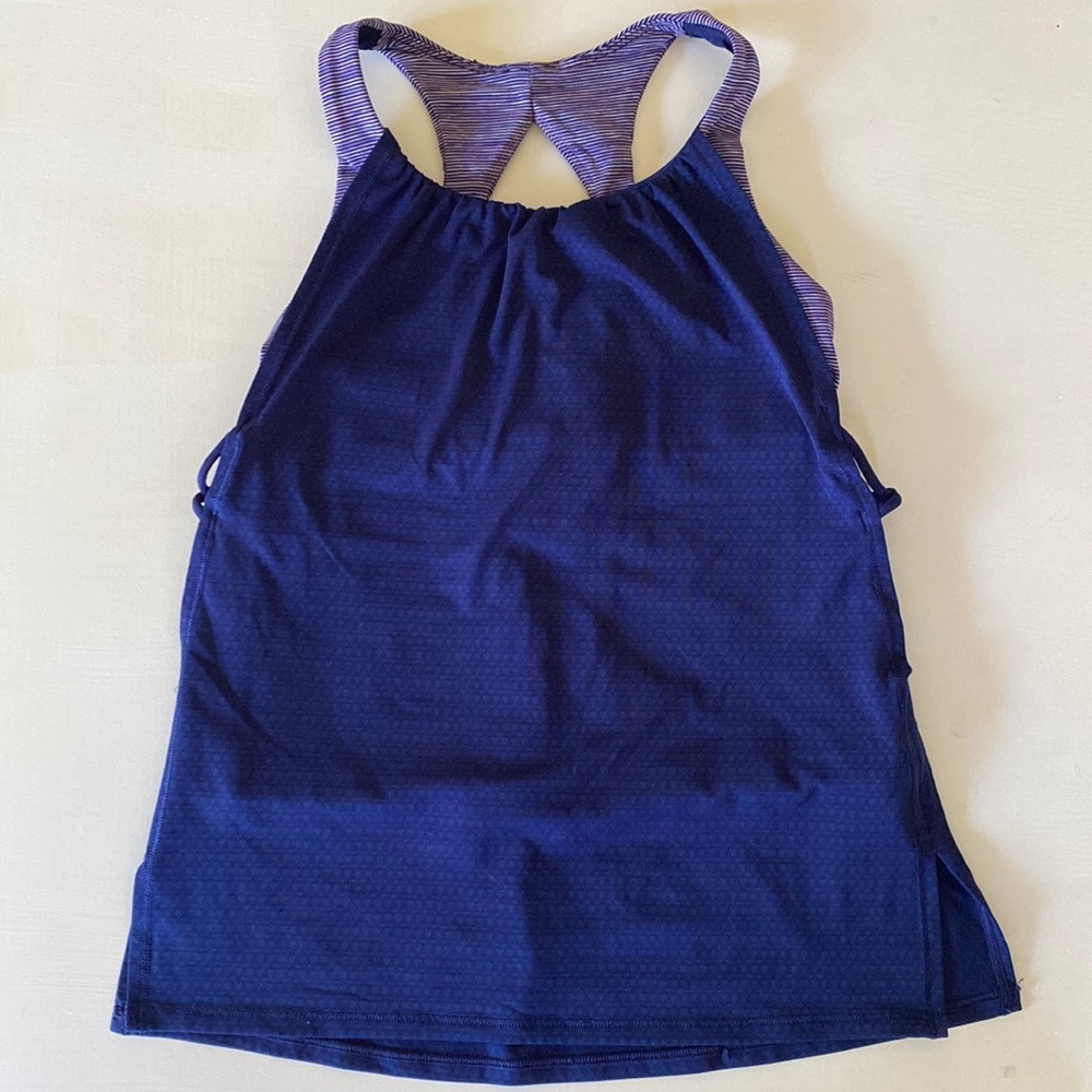 Ivivva Athletic Tank Top with built in sports bra and overlay size 8